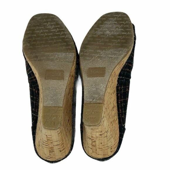 Toms Emma Classic Pump Wedge Heels Shoes Multicolor Plaid Slip On 8 M - Picture 9 of 9